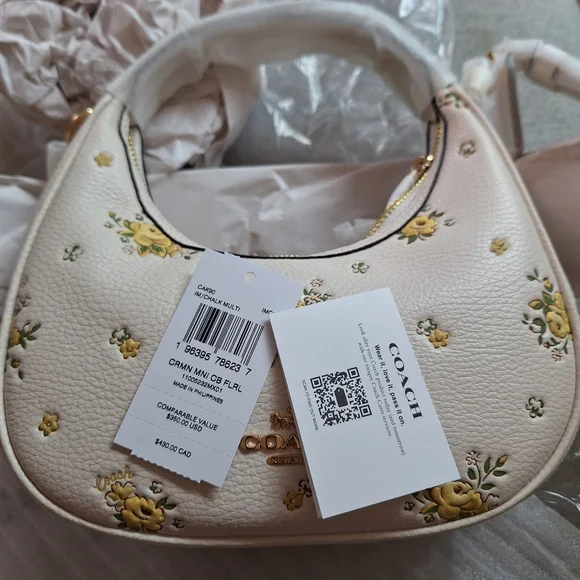 NWT Coach Carmen Mini Crossbody Bag With Floral Print CAK90 New Packaged